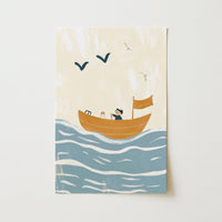 Décoration murale « Aventure en voile » – Impression nautique pour chambre d'enfant