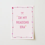 In My Reading Era Pink Hearts – Bookish Wall Art