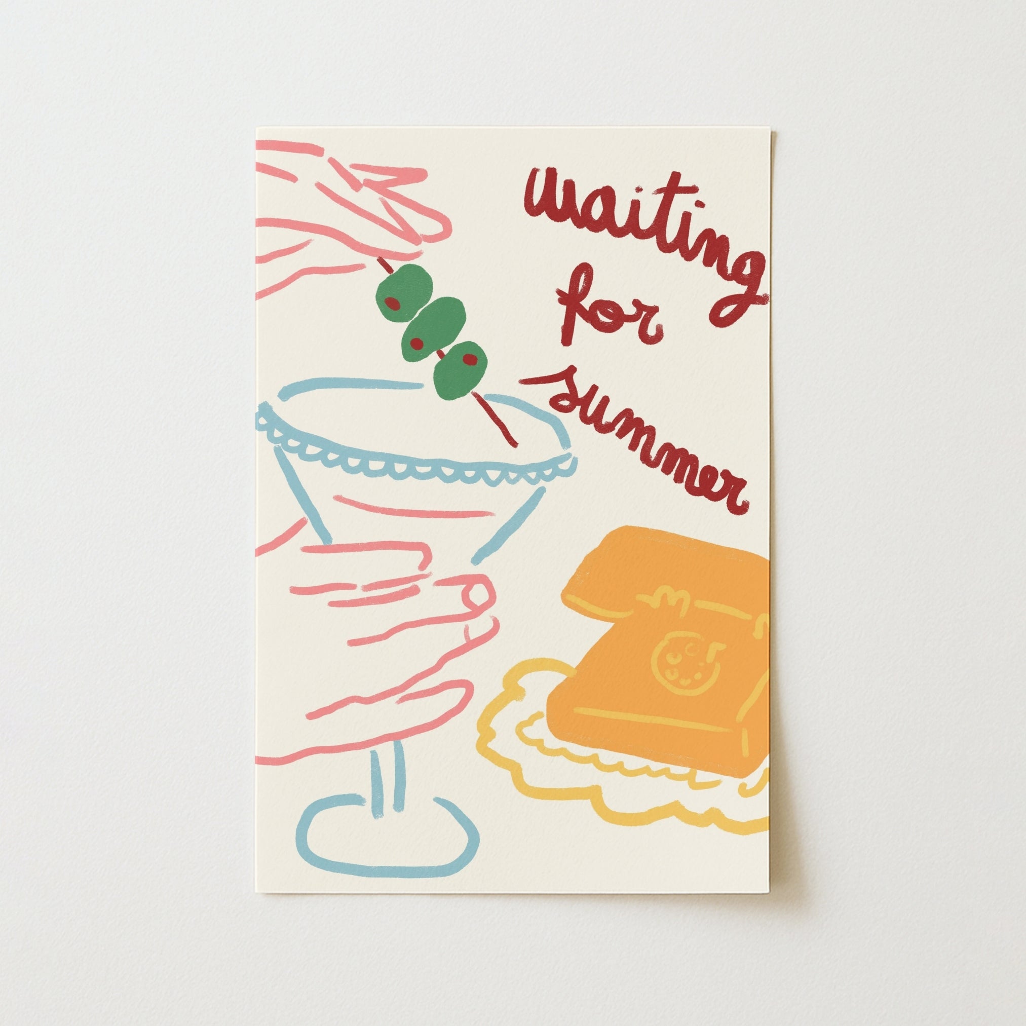 Waiting for Summer Print – Retro Cocktail Wall Art