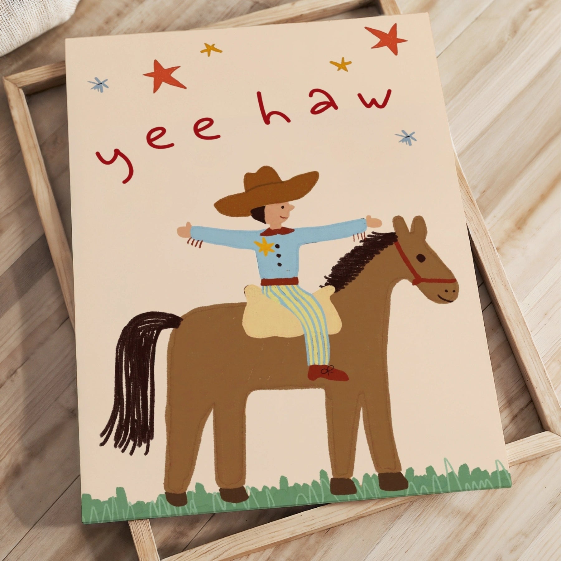 Yee Haw Cowboy Nursery Canvas Print