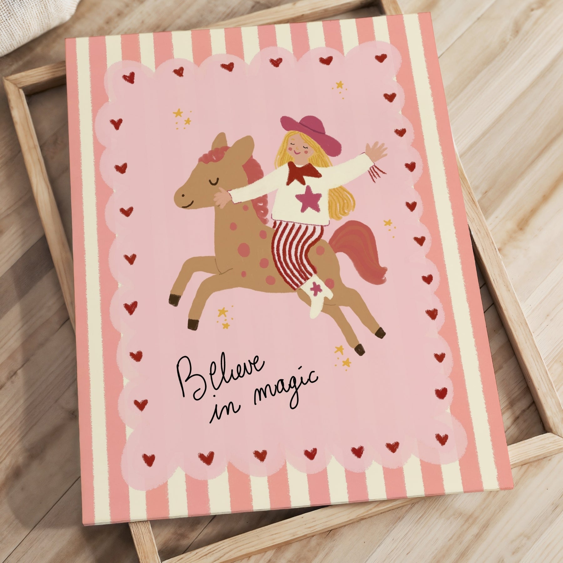 Tableau sur toile fantaisiste représentant un cheval