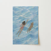 Swimming Girl With Dog – Coastal Wall Art
