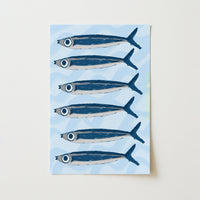 Sardines Summer Print – Trendy Coastal Wall Art