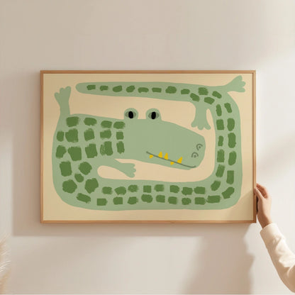 Crocodile Nursery Print – Cute Animal Wall Art for Kids