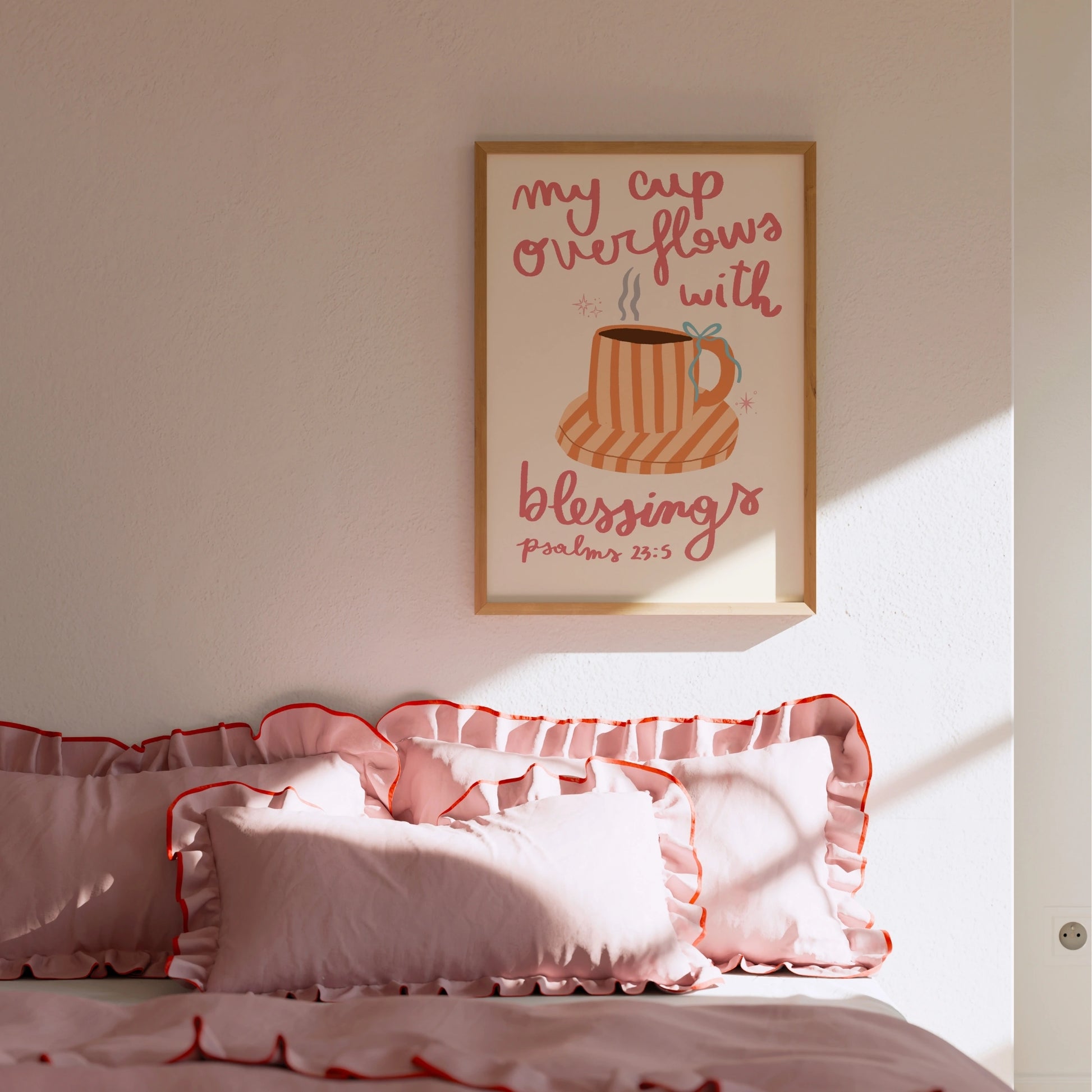 Ilustración cristiana acogedora, decoración cristiana de pared