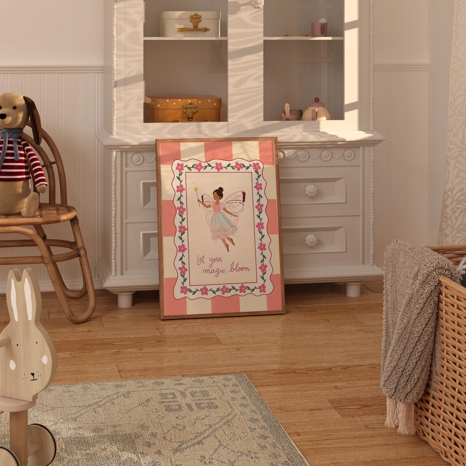Pink Fairy Girl Nursery Print