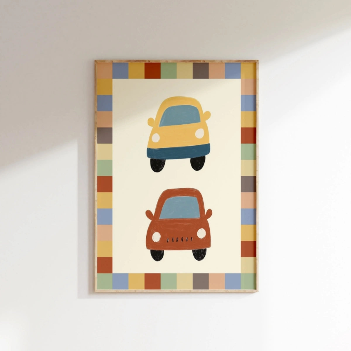 Quadri da parete auto per bambini - Stampa colorata veicoli per cameretta, decorazione camera ragazzi