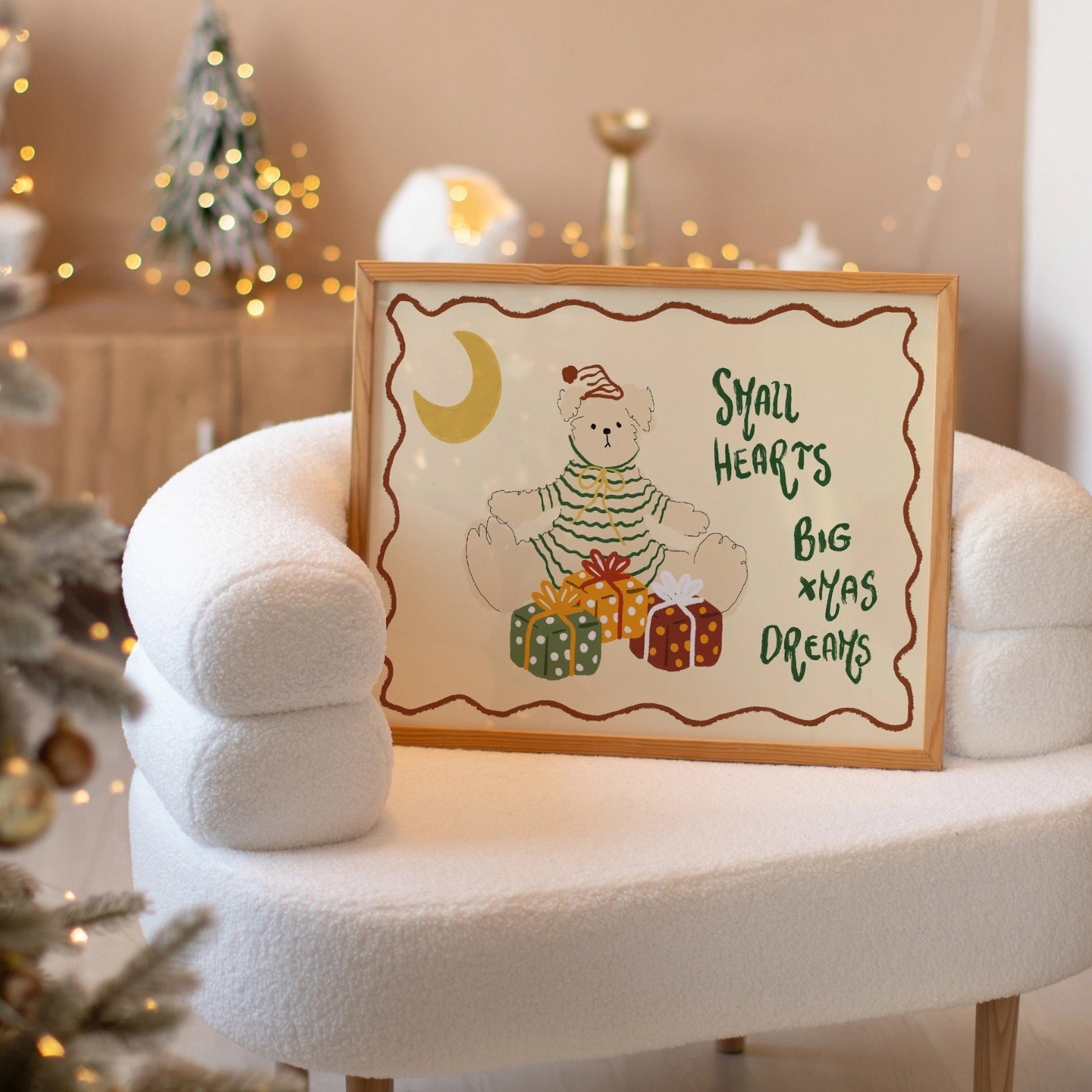 Teddy Bear Christmas Nursery Print