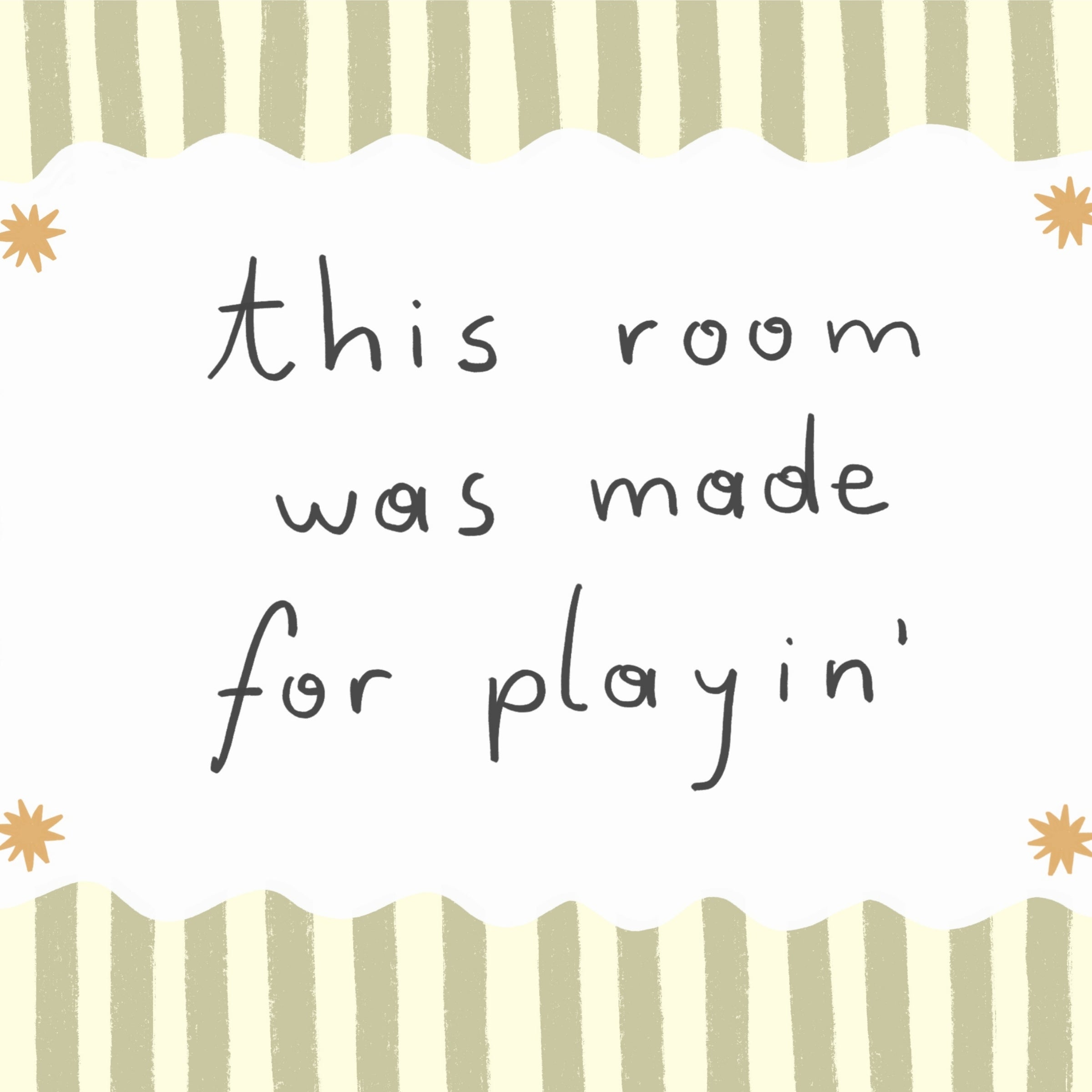 Poster vintage a righe per la cameretta dei bambini