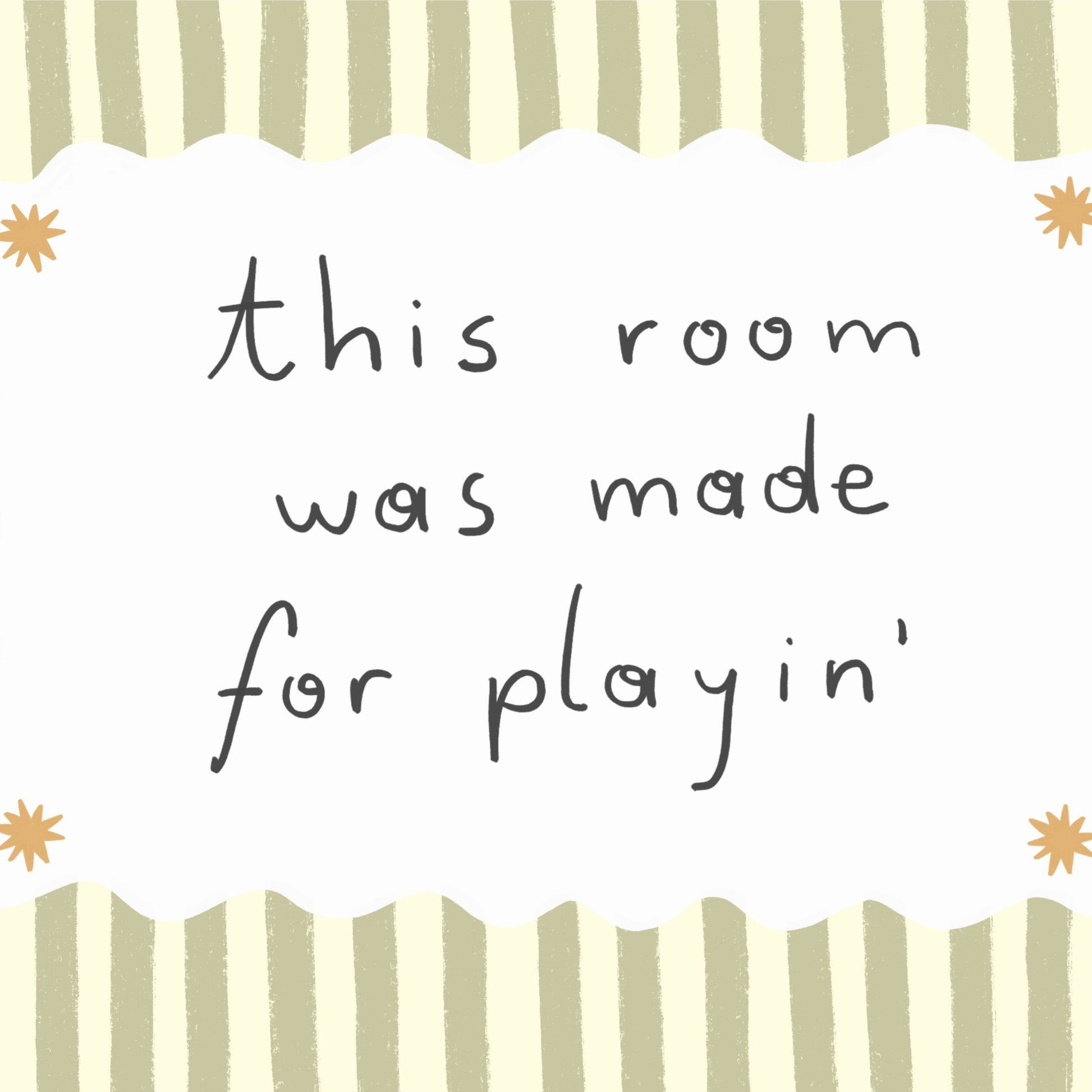 Poster vintage a righe per la cameretta dei bambini