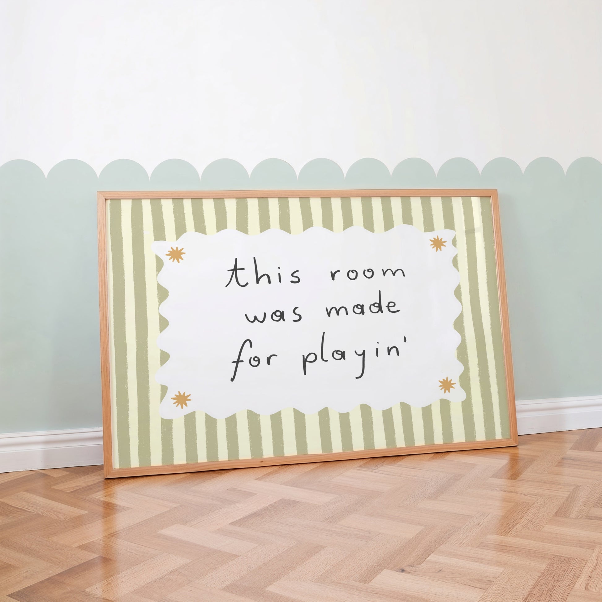 Poster vintage a righe per la cameretta dei bambini