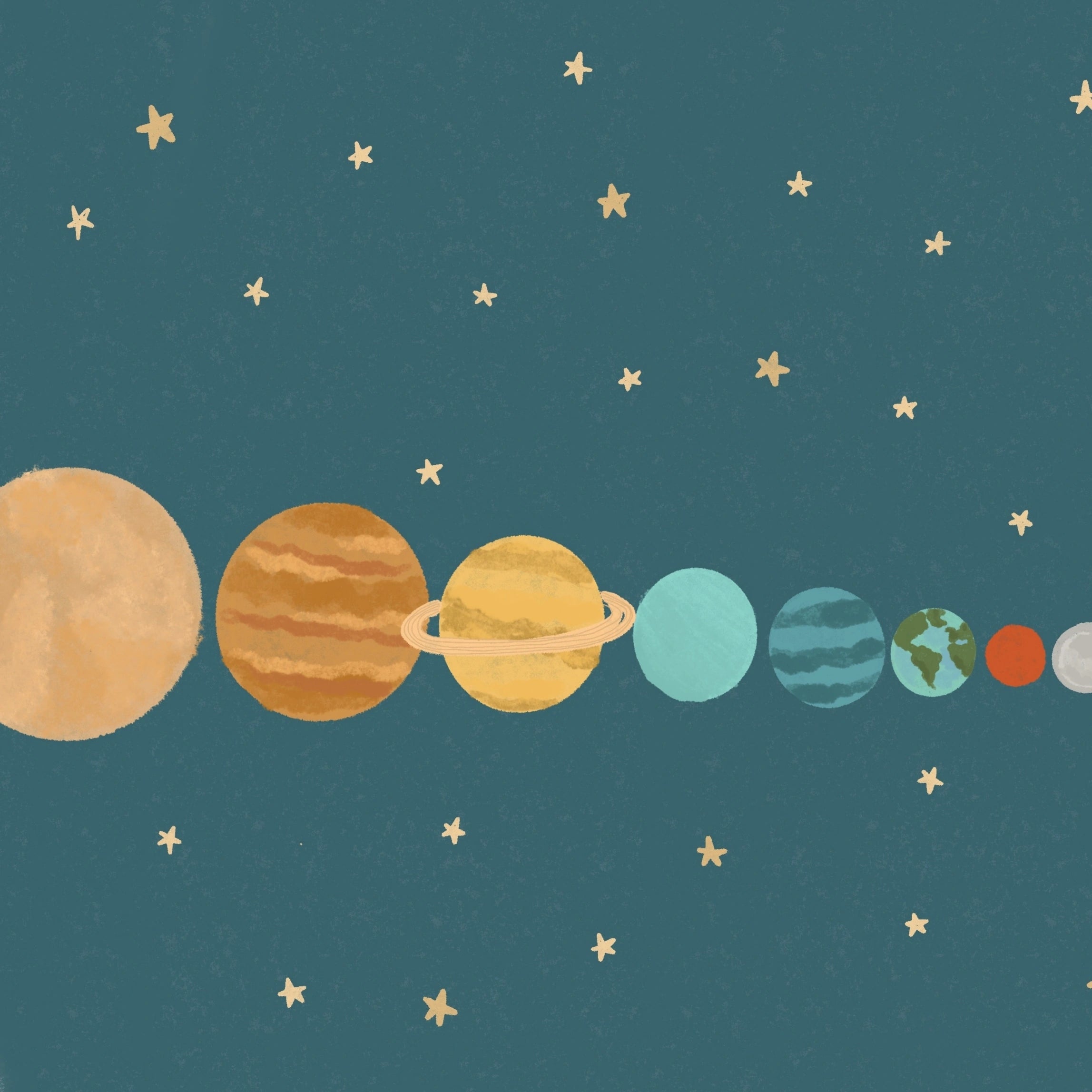 Arte da parete per bambini del Sistema solare