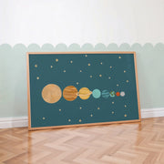 Solar System Planet Lineup – Nursery & Kids Wall Art