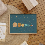 Solar System Planet Lineup – Nursery & Kids Wall Art
