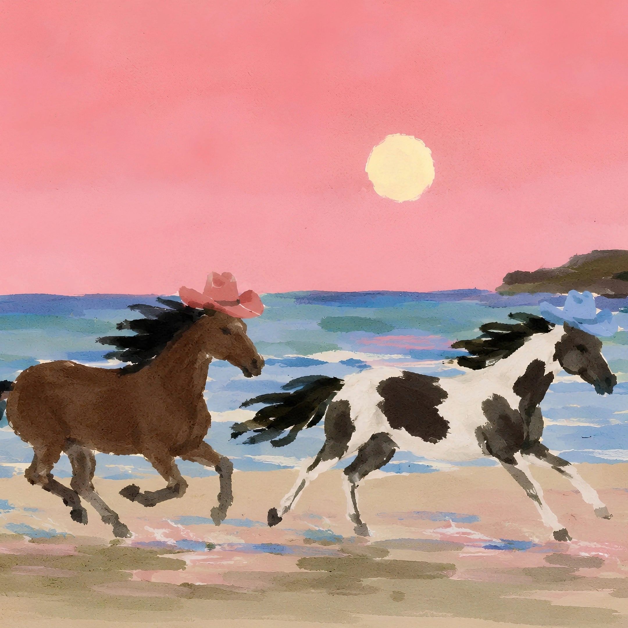 Coastal Cowgirl Horse Wall Art