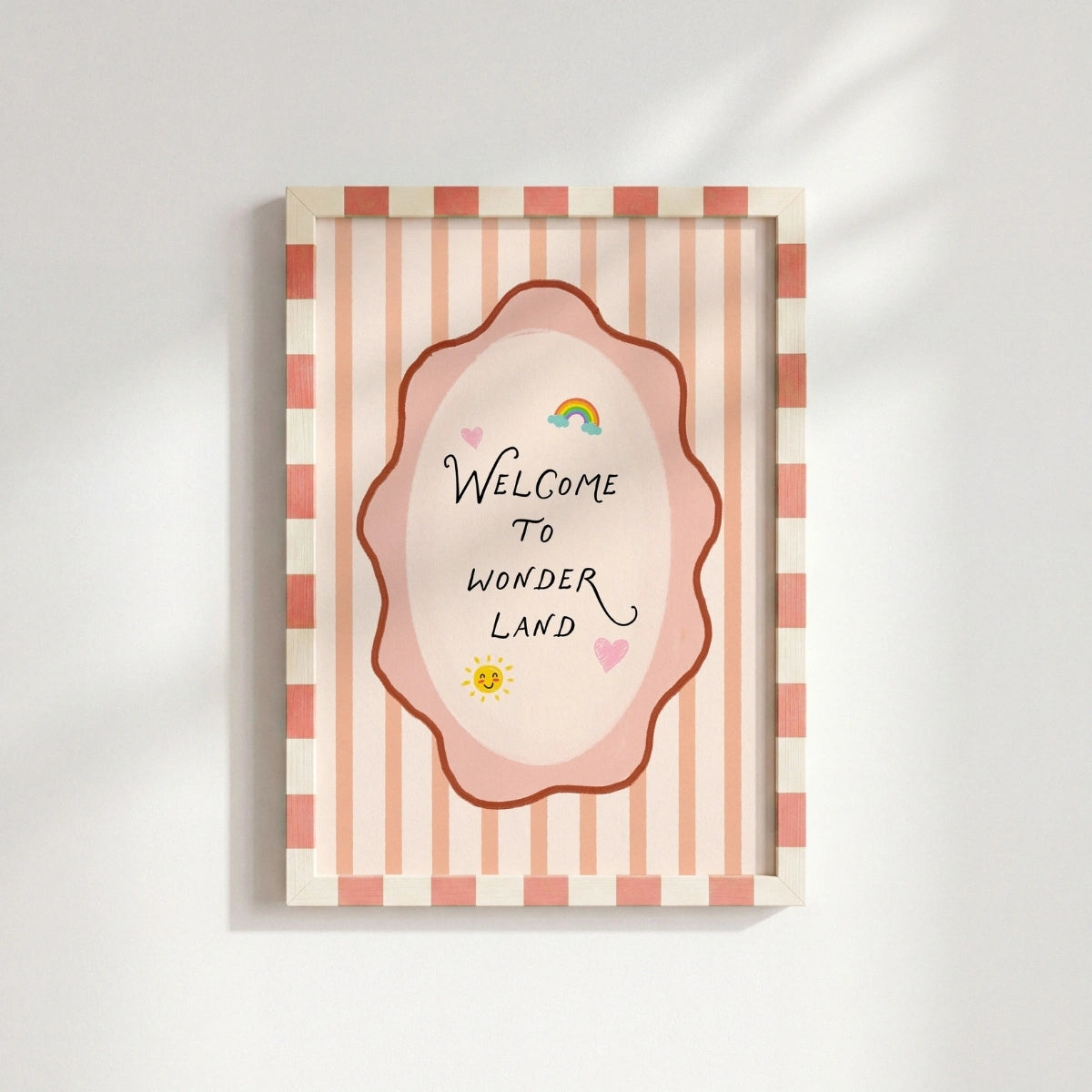 Welcome To Wonderland Nursery Wall Art, Colorful Kids Decor