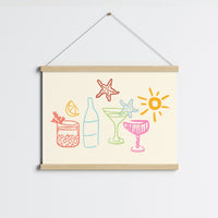 Summer Cocktails Print – Coastal Bar Wall Art