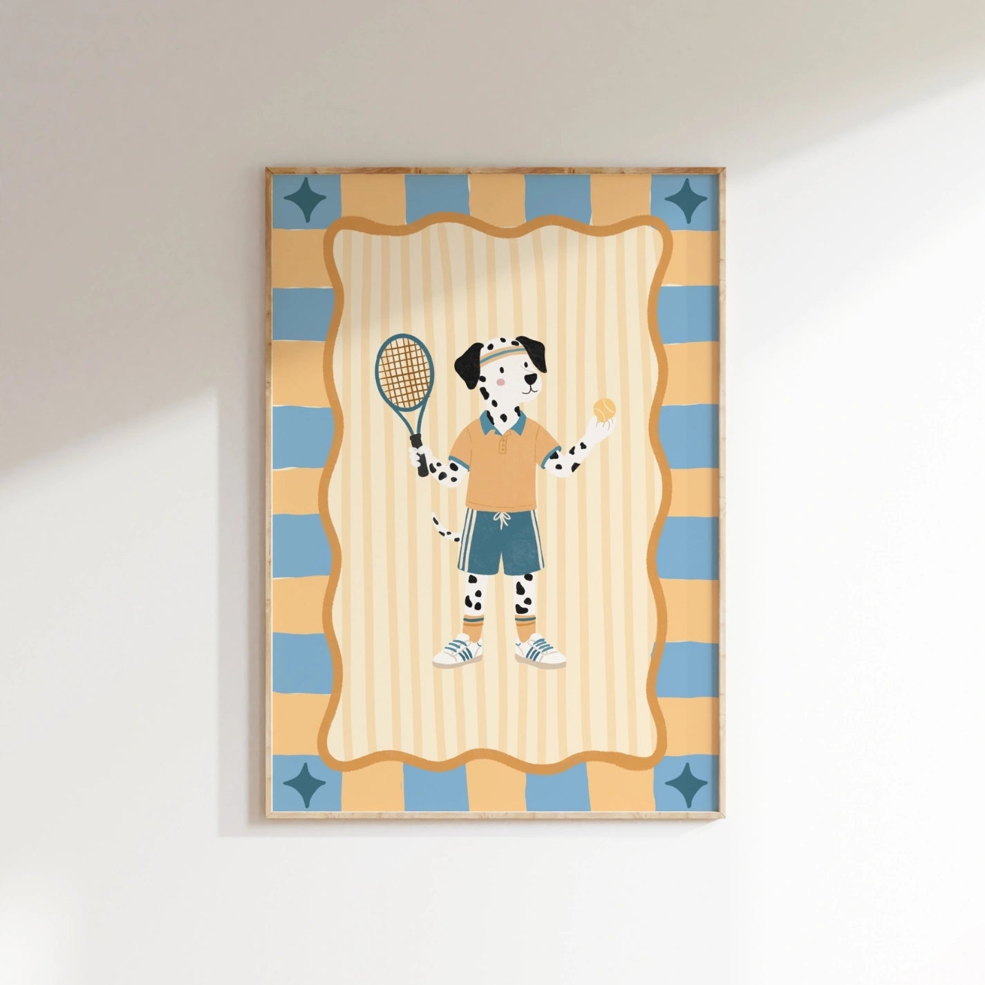 Cute Tennis Dog Poster, Kids Sports Wall Art