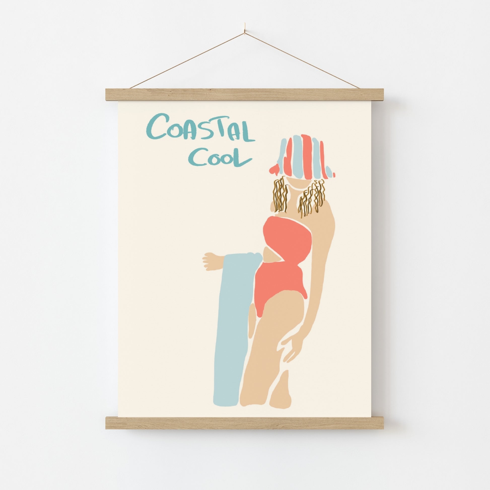 Coastal Cool Wall Art - Preppy Summer Girl Print