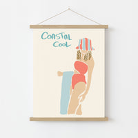 Coastal Cool Wall Art - Preppy Summer Girl Print
