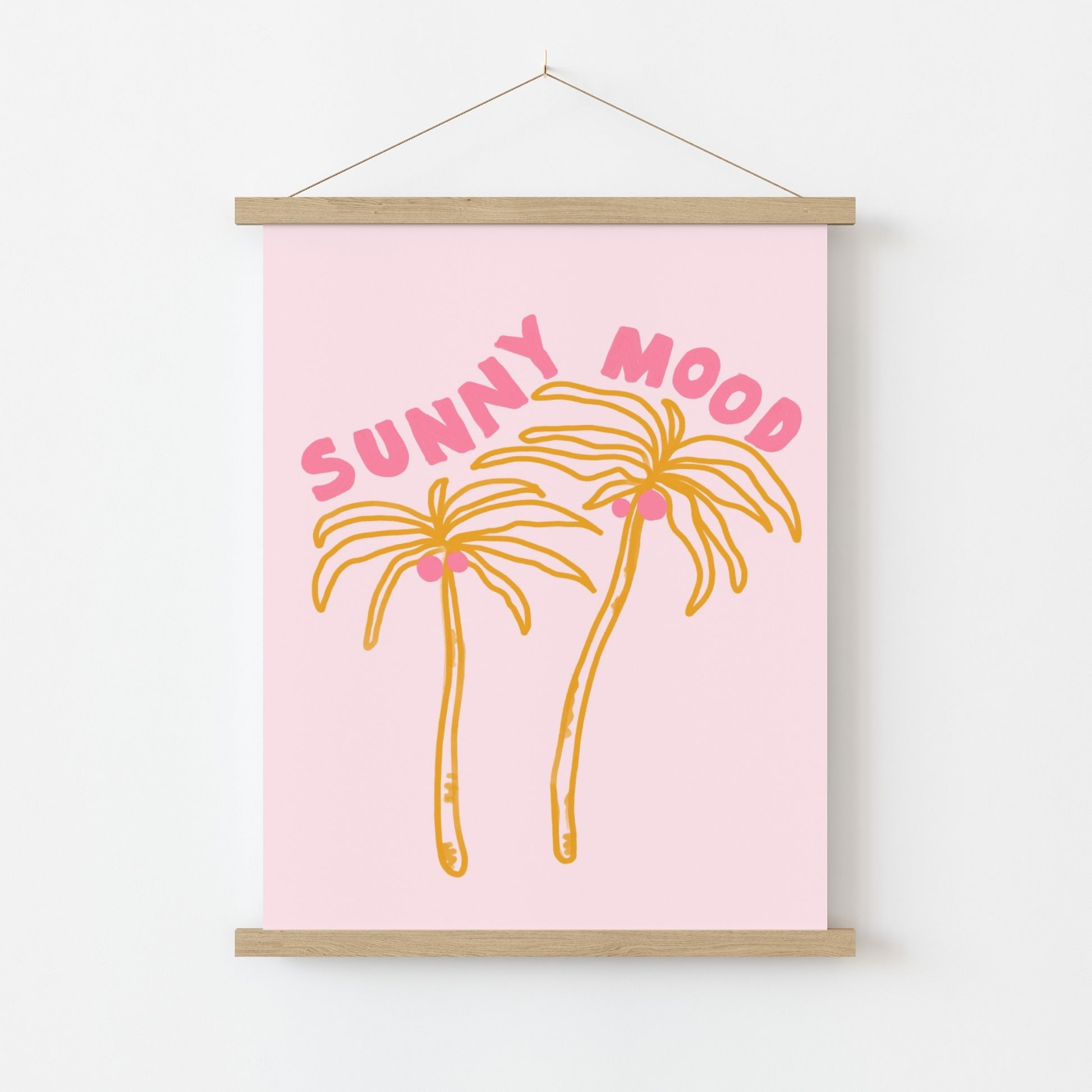 Sunny Mood Palm Tree Wall Art – Tropical Summer Print