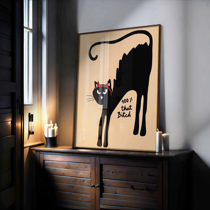 Sassy Black Cat Print – Funny Halloween