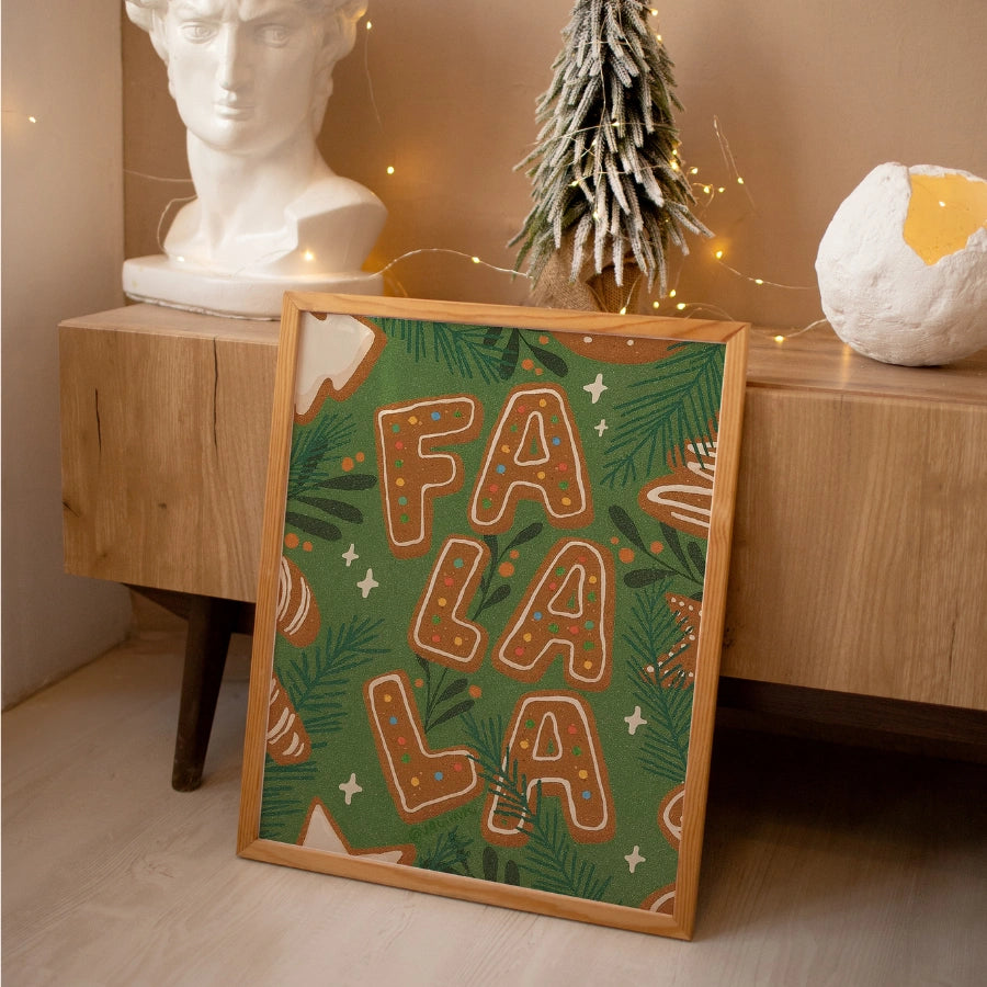Fa La La Wall Art – Gingerbread Christmas Print
