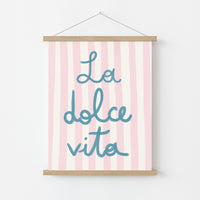 La Dolce Vita Wall Art – Pink Stripe Print