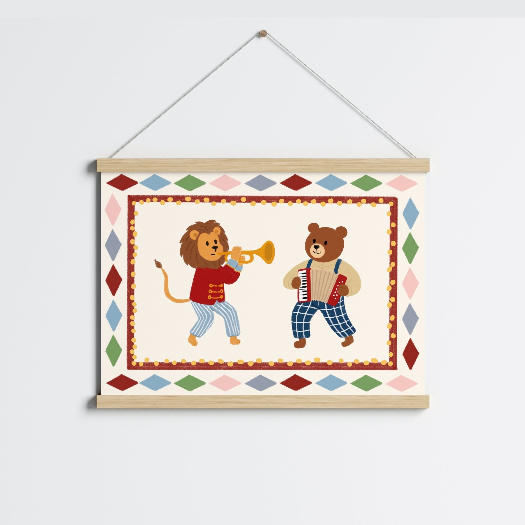Circus Animal Band Nursery Print