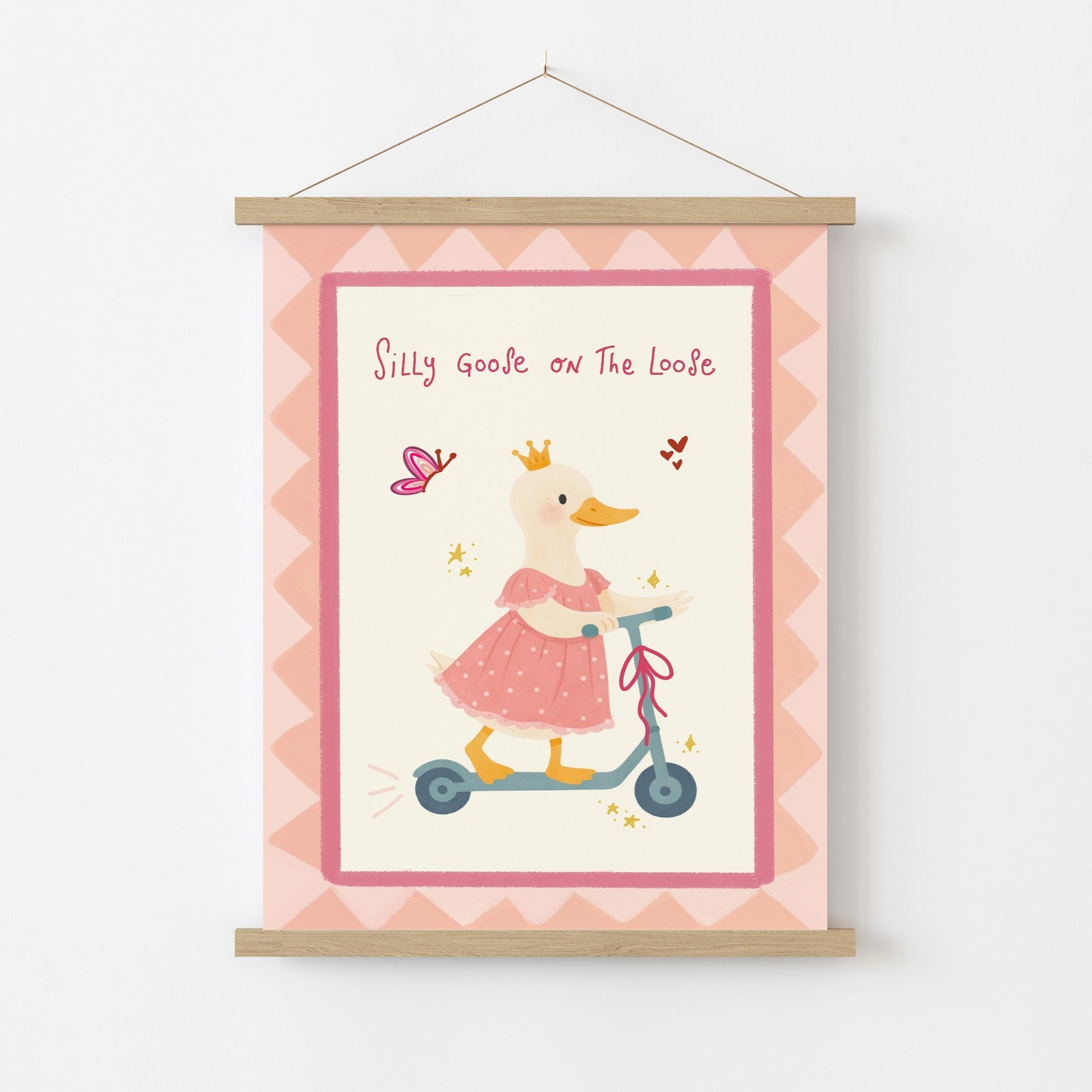 Oca rosa sciocca in libertà