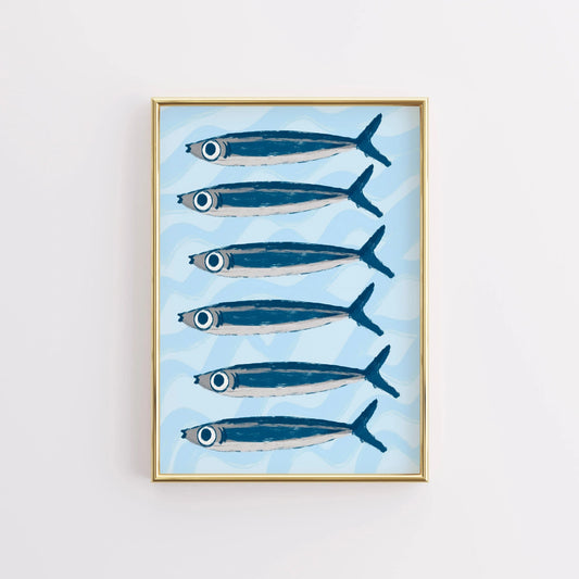 Sardines Summer Print – Trendy Coastal Wall Art