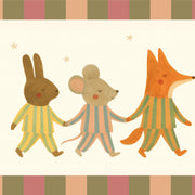 Woodland Friends Holding Hands – Nursery & Kids Wall Art