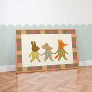 Woodland Friends Holding Hands – Nursery & Kids Wall Art