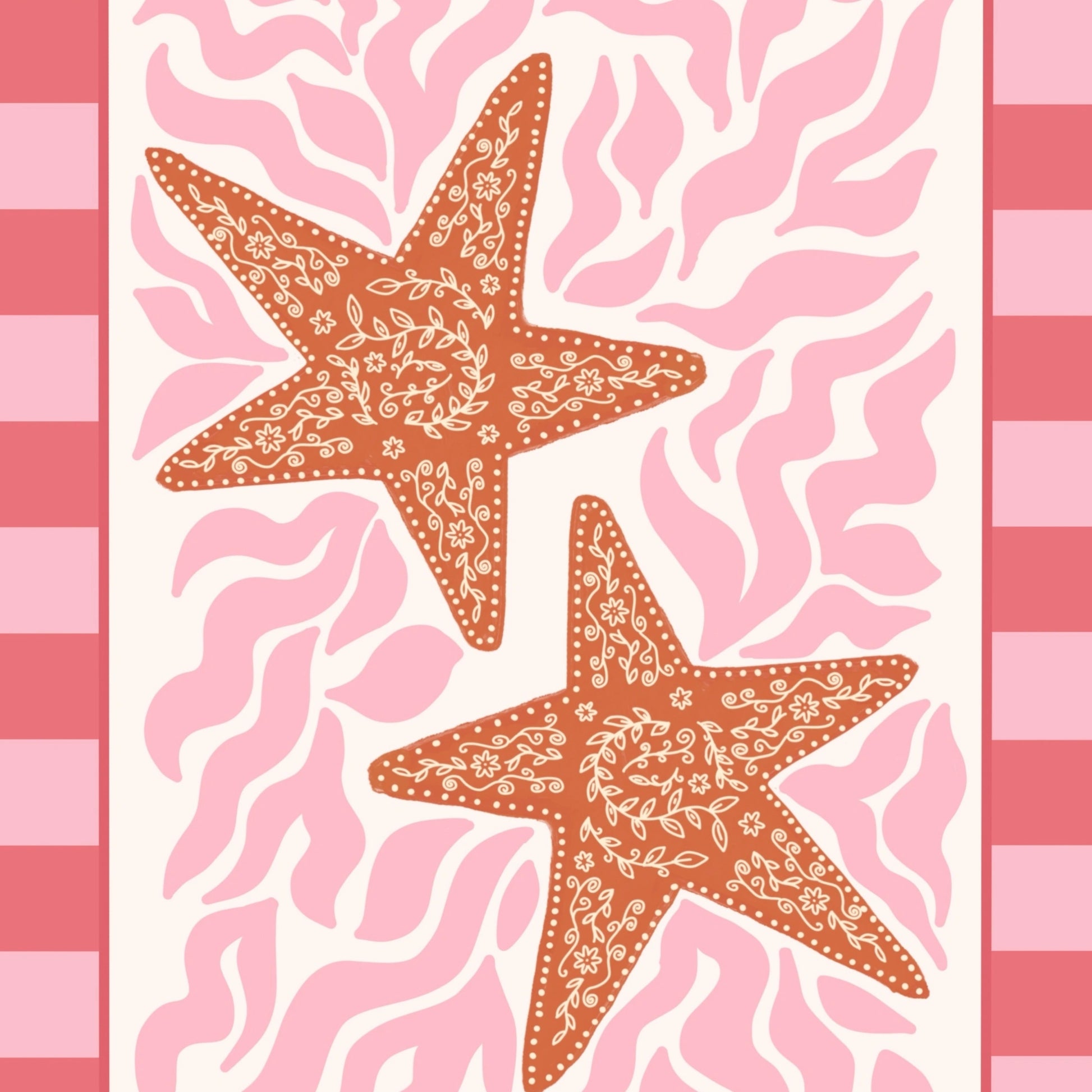 Affiche murale Étoile de mer rose
