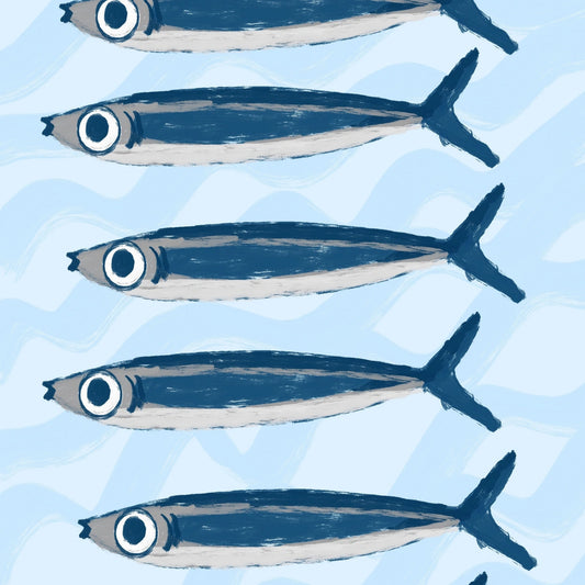Sardines Summer Print – Trendy Coastal Wall Art