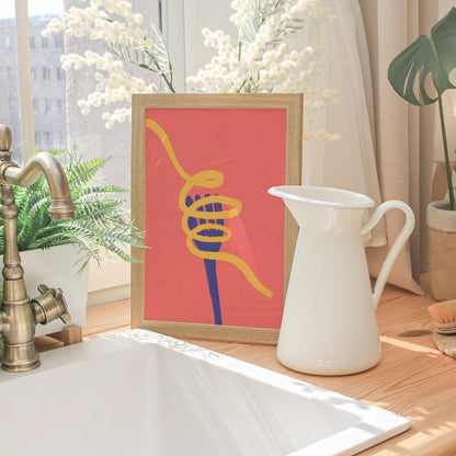 Modern Pasta Wall Art – Bold Spaghetti Illustration Print
