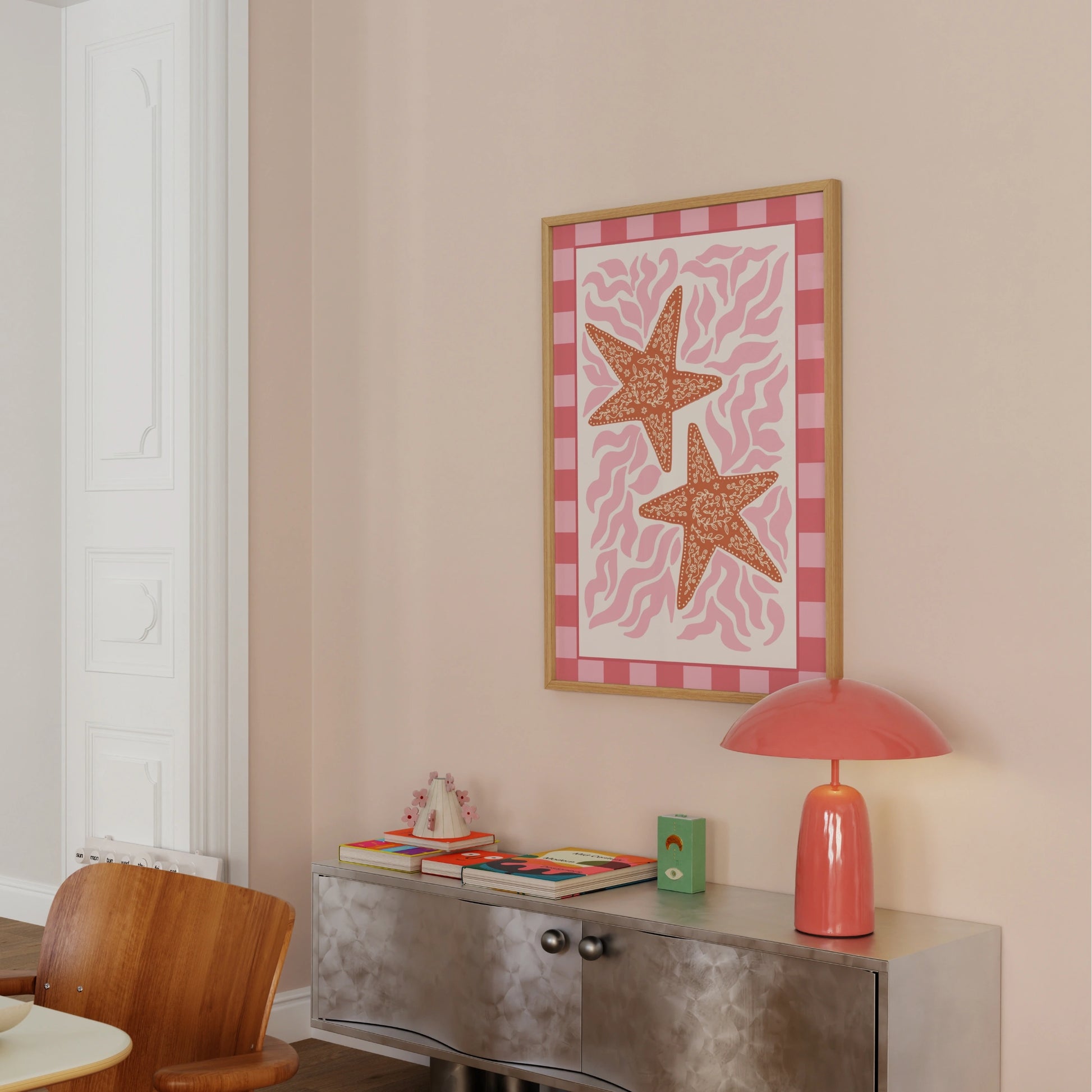 Affiche murale Étoile de mer rose