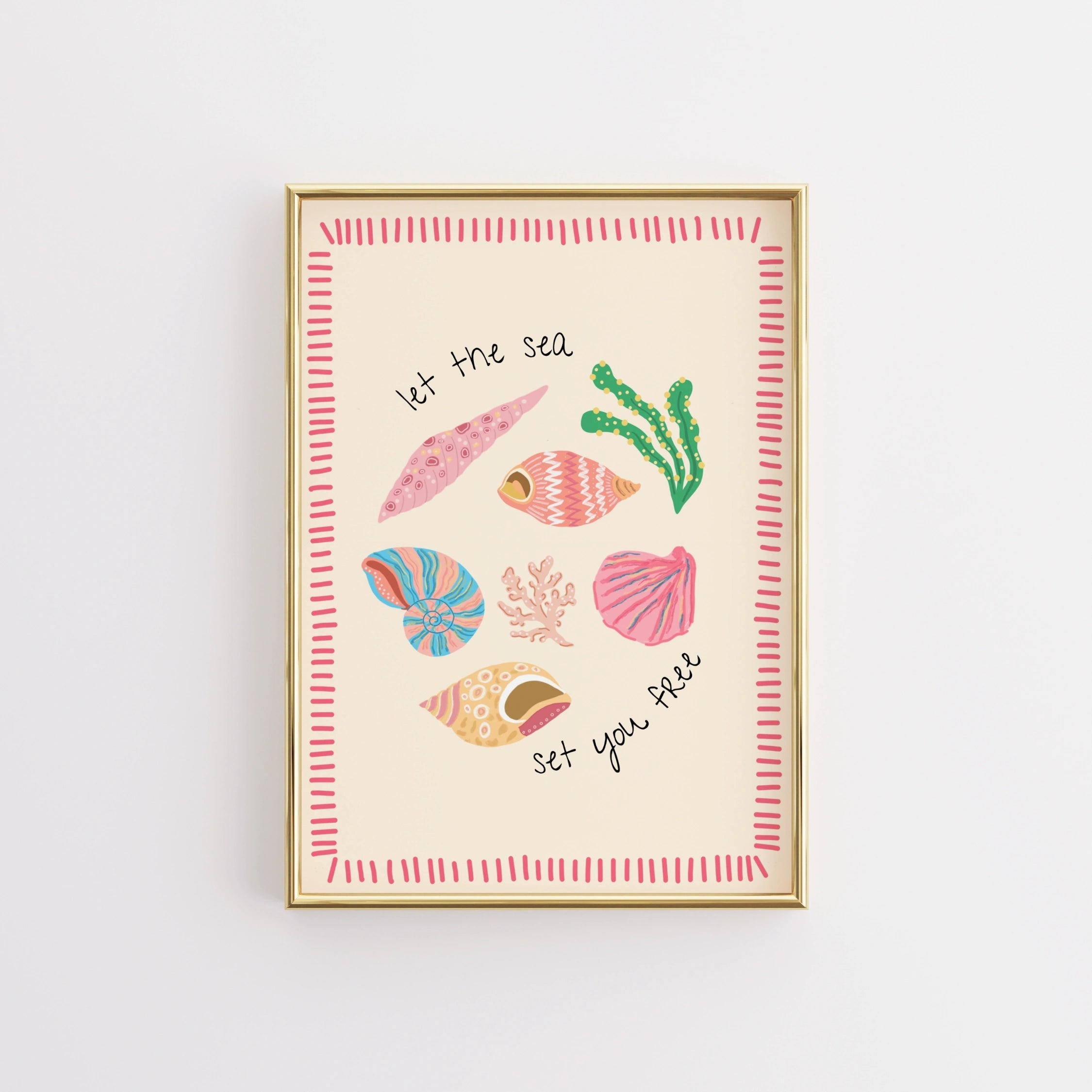 Affiche Coquillage Rose