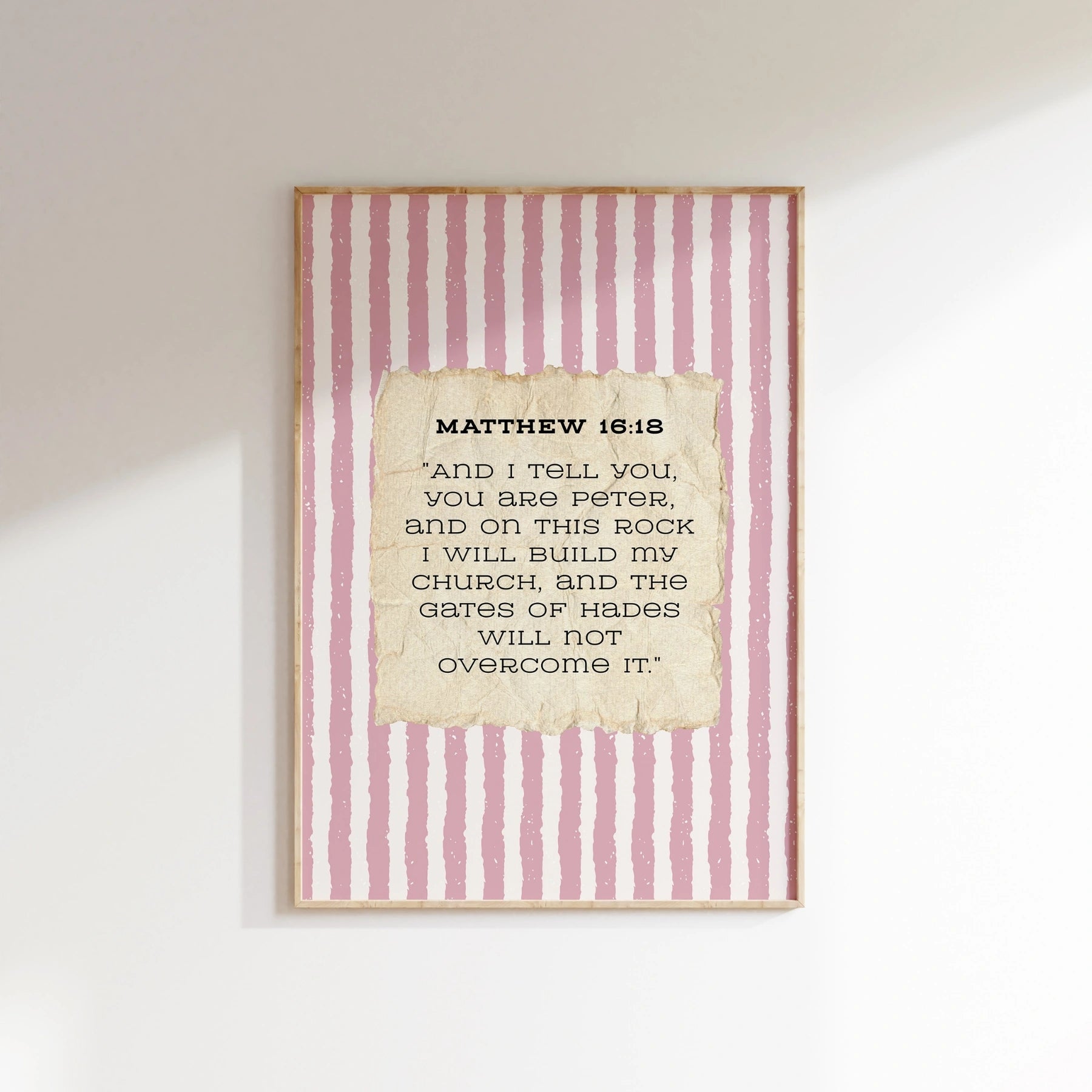 Stampa Cristiana Matteo 16:18, Decorazione da Parete Cristiana