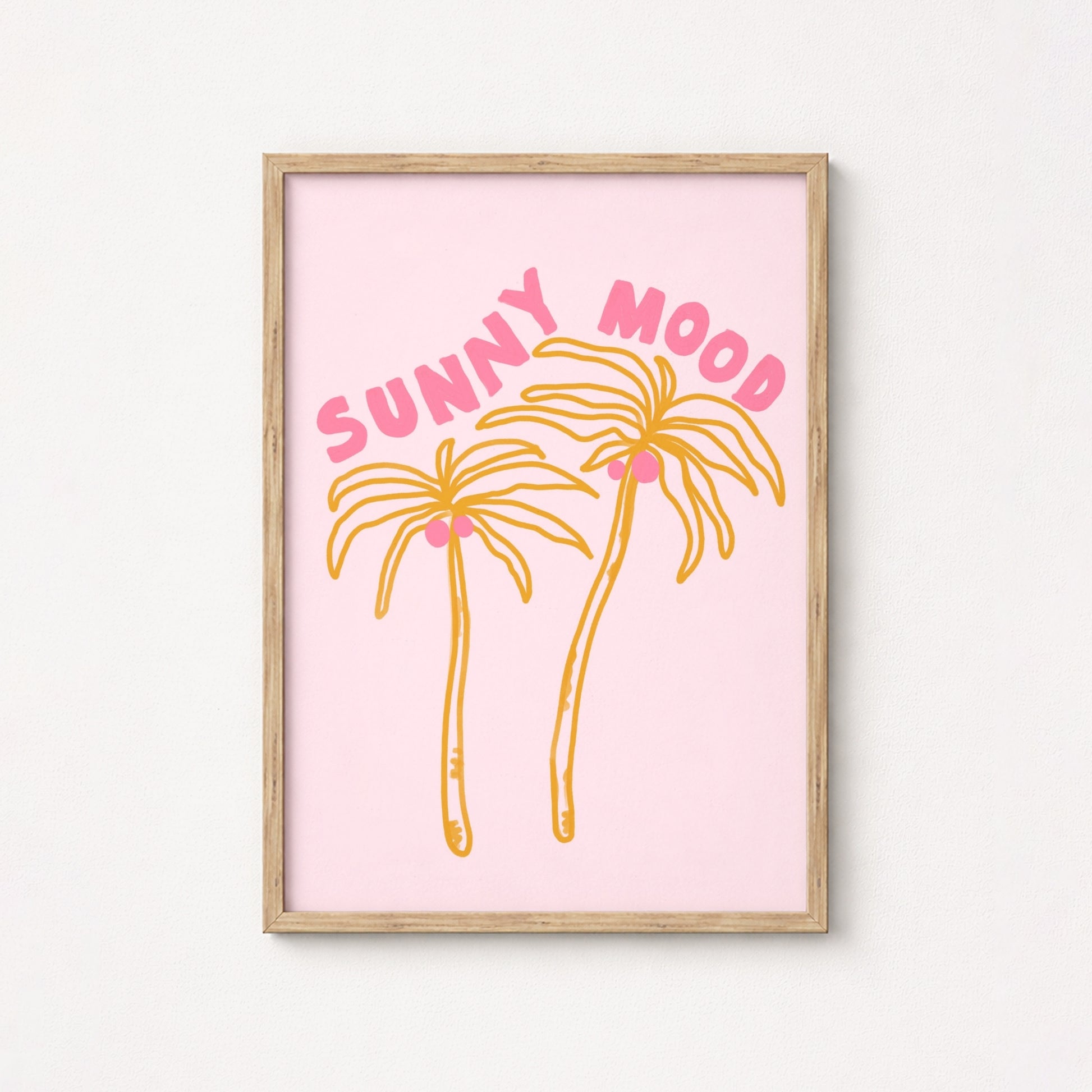 Sunny Mood Palm Tree Wall Art – Tropical Summer Print