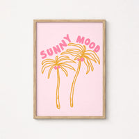 Sunny Mood Palm Tree Wall Art – Tropical Summer Print