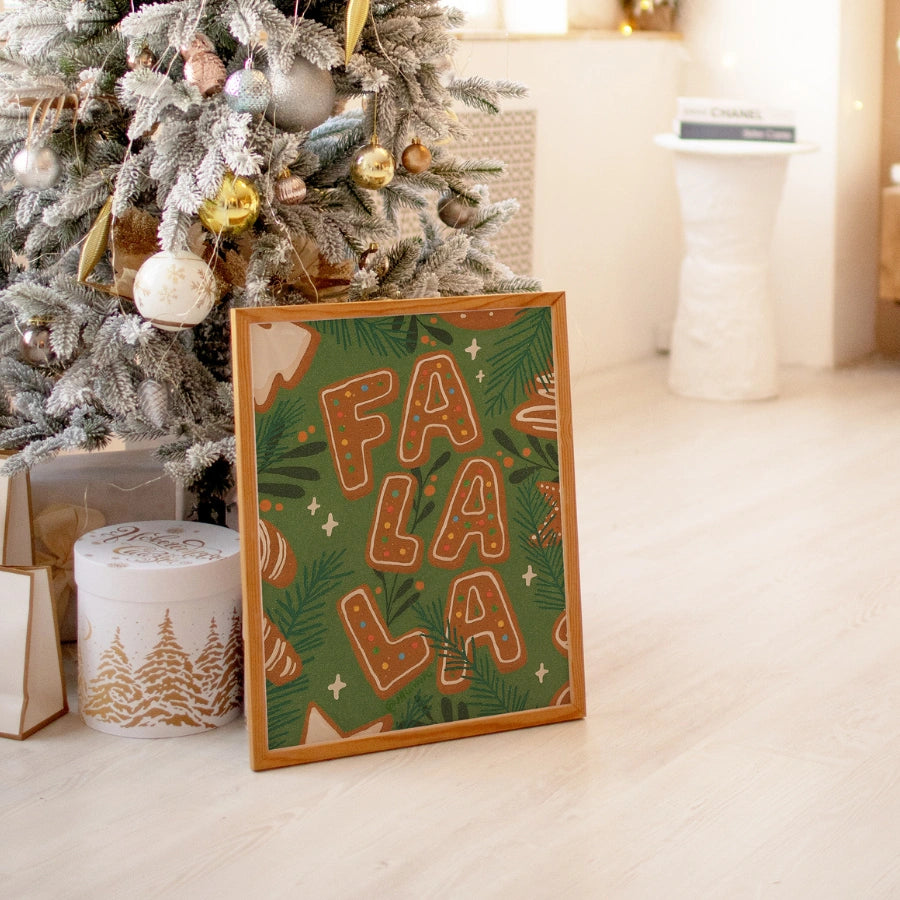 Fa La La Wall Art – Gingerbread Christmas Print
