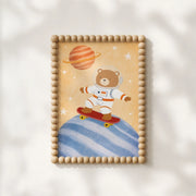 Bear Astronaut Skateboarding – Nursery & kids wall art
