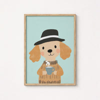 Coffee Dog Wall Art – Accogliente opera d'arte raffigurante animali