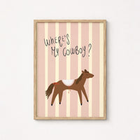 Vintage Horse Wall Art, Vintage Nursery Decor