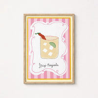 Spicy Margarita Cocktail Wall Art, Kitchen Wall Decor