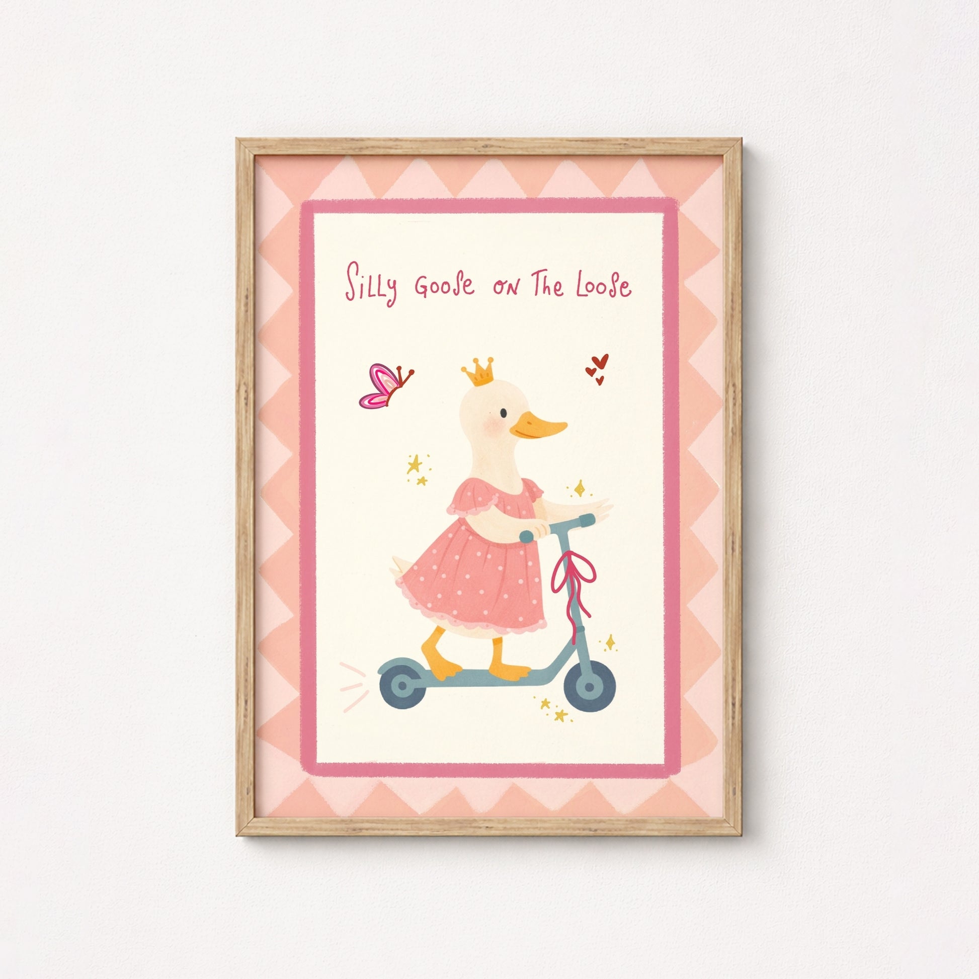 Oca rosa sciocca in libertà