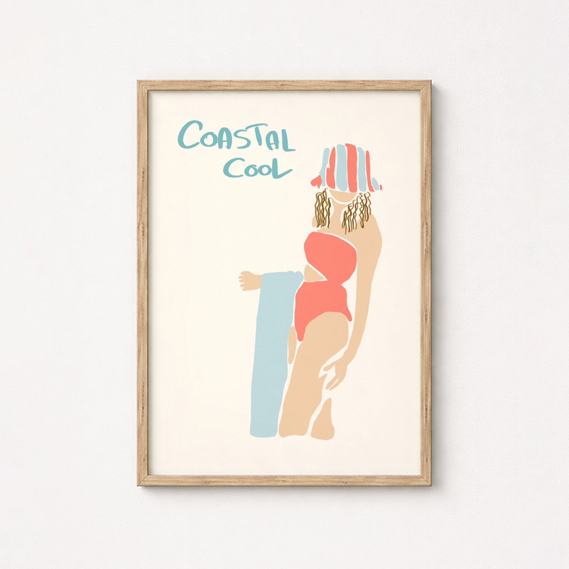 Coastal Cool Wall Art - Preppy Summer Girl Print