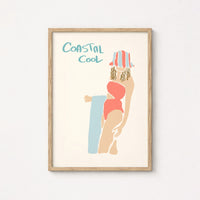 Coastal Cool Wall Art - Preppy Summer Girl Print