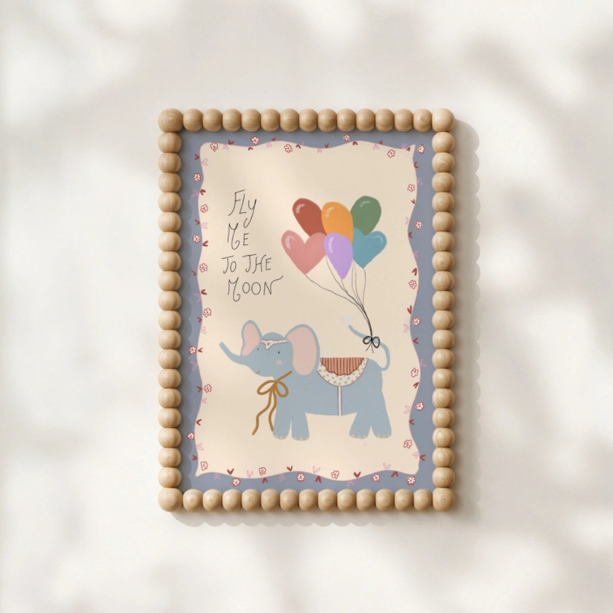 Arte de pared con globo de elefante, decoración de guardería de circo
